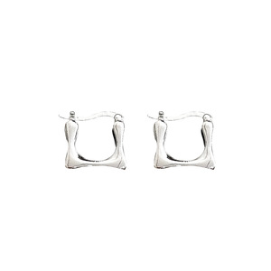 Yinruitai S925 Sterling <b>Silver</b> Geometric <b>Huggie</b> Earrings Minimalist Style For Women Everyday Wear - Product Image 5