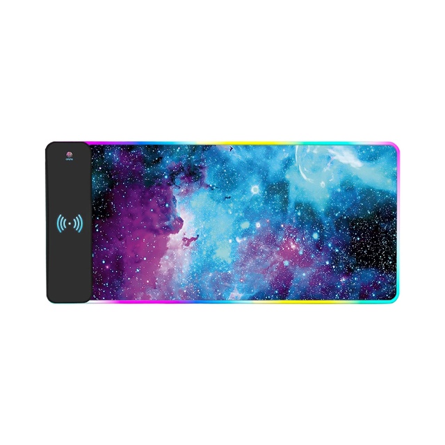 Cross-border for RGB Wireless Charging Mouse Pad Anti-Slip Surface for Mobile Phone 15W Fast Charging Gaming Office Use Pad