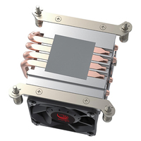 Refroidisseur de processeur actif pour serveur 2U avec ailettes en aluminium, 4 caloducs en cuivre et ventilateur PWM de 60 mm pour solution de refroidissement LGA 2011 1700 AM4
