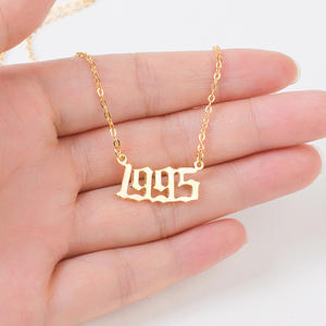 สร้อยคอสแตนเลสตามสั่งสำหรับผู้หญิงสำหรับปี<span class=keywords><strong>เกิด</strong></span><span class=keywords><strong>หมาย</strong></span>เลข1980-2022ปี - Product Image 2