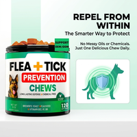 Friandises à mâcher douces anti-puces et tiques pour chats et chiens – Bouteille de vermifuge oral à base de plantes naturelles et de matières premières végétales – Compléments alimentaires pour animaux de compagnie à la prune
