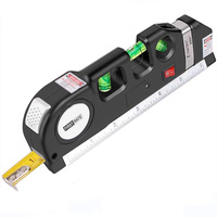Outils de construction de mesure d'échelle de niveau laser avec ruban à mesurer 3 en 1 niveau laser à ligne croisée