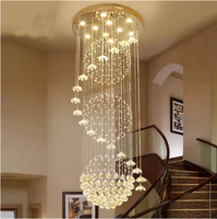 Lustres LED dorés sur mesure, modernes et de grande taille, pour hôtels, salles de banquet et escaliers, fabriqués par une usine professionnelle.
