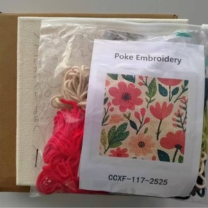 <span class=keywords><strong>Kit</strong></span> de broderie au point piqué, tous les matériaux inclus, ensemble de couture carré tendance 25x25cm à prix avantageux - Product Image 4