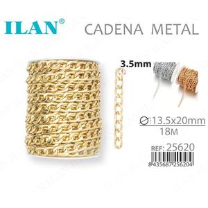 Catena Metallica Ilan 3.5mm 18M Colore Oro per Creazione di Gioielli - Product Image 1
