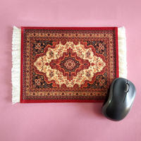 Tapis de souris tissé personnalisé avec impression motif tapis persan, avec pompon, tapis musulman avec repose-poignet, motif dessin animé, en stock