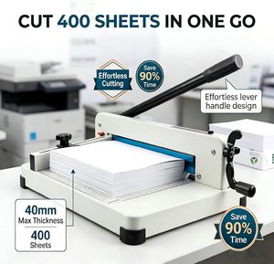 Taglierina Manuale Compatta 858 <span class=keywords><strong>A4</strong></span> A3 con Piedini Antiscivolo e Design Portatile per Piccoli Uffici e Uso Personale - Product Image 2