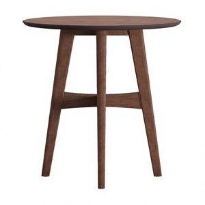 Table basse ronde <span class=keywords><strong>en</strong></span> bois au design moderne du milieu du siècle avec quatre pieds coniques pour salon - Product Image 2
