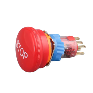 Hban 16Mm Pc Plastic Noodstop Drukknop Schakelaar Stop Symbool Teken Vergrendeling Schakelaar 2no2nc Ip65 - Product Image 1