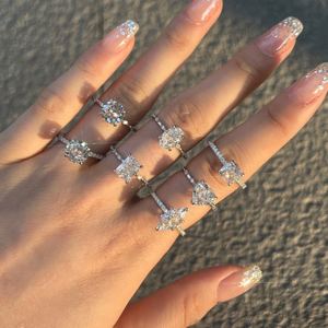 Dylam High Fine Jewelry S925 Silver Hypoallergenic Rhodium Plated 8A Crushed <b>Iced</b> Out Cut Cubic Zirconia Heart Wedding <b>Ring</b> - Product Image 2