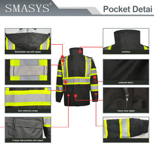 आउटडोर काम यातायात नियंत्रण बहुमुखी अनुप्रयोग जलरोधक 300d ऑक्सफोर्ड उच्च दृश्यता सुरक्षा वर्षा सूट - Product Image 3