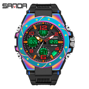 นาฬิกาข้อมือผู้ชาย SANDA <span class=keywords><strong>739</strong></span> รุ่นหรูหรา แฟชั่น กันน้ำ พร้อมระบบอนาล็อก-ดิจิตอล แสดงผลแบบคู่ ฟังก์ชั่นหลากหลาย - Product Image 3