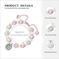 Pierre naturelle Shambhala perle cristal perle bijoux personnalisé breloque initiale cadeau d'anniversaire maman fille rose perlé Bracelet