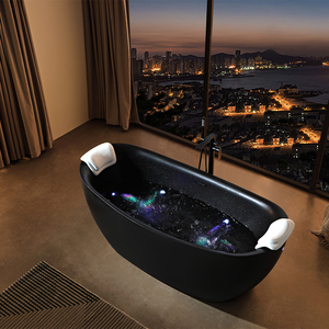 Kapalı serbest duran akrilik küvet banyo yalnız yalnız ıslatma küvetler süzgeç yapay taş oteller banyo - Product Image 5