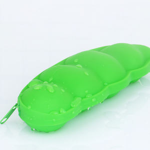 Étui à crayons <span class=keywords><strong>en</strong></span> silicone imperméable portable <span class=keywords><strong>en</strong></span> forme de <span class=keywords><strong>pois</strong></span> mignon pour étudiants, rangement de papeterie, sac à stylos - Product Image 4