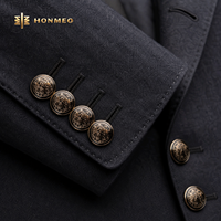 Kancing Logam Custom HONMEO Desain Relief 3D Kepala Singa untuk Mantel, Blazer, Seragam