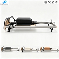 Reformer de Pilates Premium, Estructura de Aleación de Aluminio con Recubrimiento en Polvo Gris, Equipo de Ejercicio de Pilates Premium para el Hogar o el Estudio
