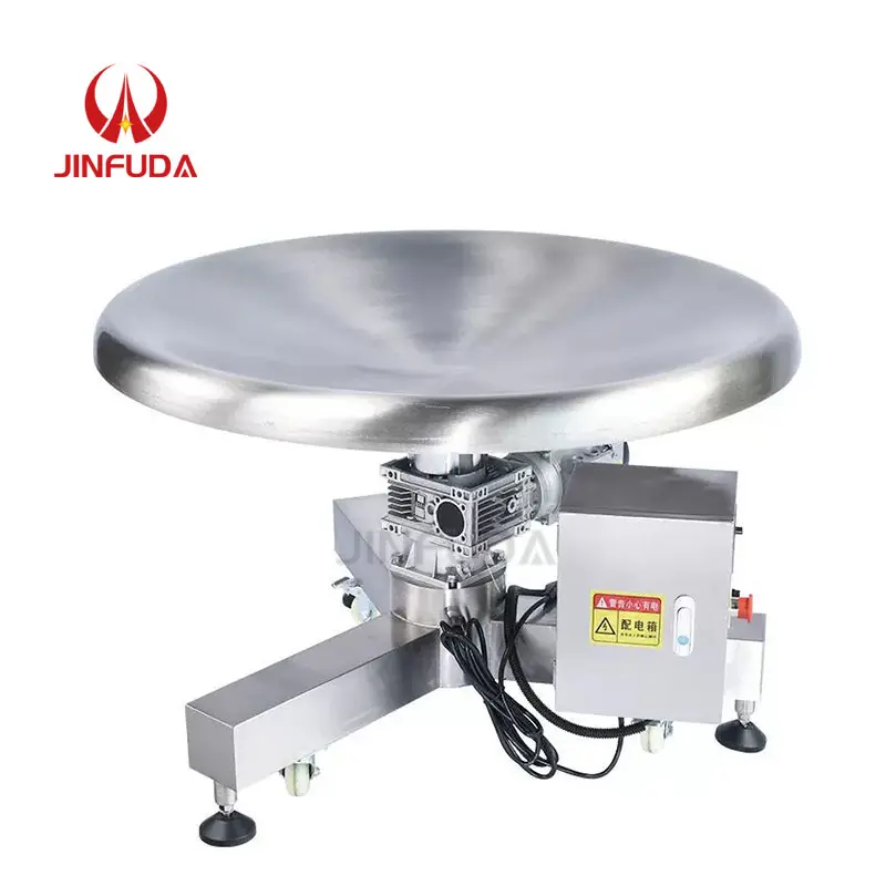 Rotary auto round bottle accumulation collecting product collection table efficiency