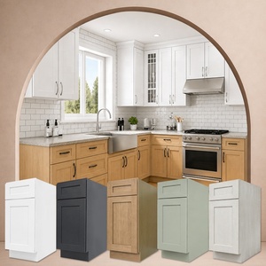 Armoires en gros pour entrepreneurs, fabriquées au Vietnam et disponibles en entrepôt aux États-Unis |   Armoires de cuisine en chêne blanc naturel |   Armoires de cuisine modernes style Shaker - Product Image 1