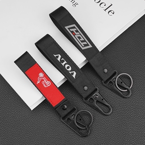 Lanière courte en polyester personnalisée avec logo imprimé par sublimation, porte-clés, lanière pour moto - Product Image 1