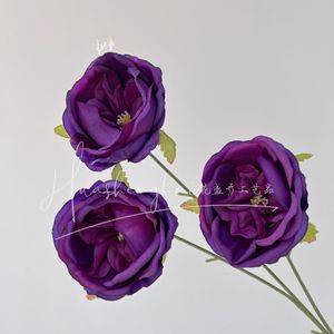 Austin Rose Artificial <b>Flowers</b> <b>Silk</b> High Simulation Wedding Decor Single Branch - Product Image 4