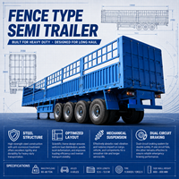 Semi-remorque à ridelles amovibles pour transport de marchandises en vrac, polyvalente pour le transport routier