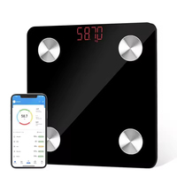 Báscula Digital Inteligente de Grasa Corporal EB8204, 180 kg/100 g, Sincronización con Aplicación Bluetooth, Vidrio Templado de 6 mm, Certificación CE, ROHS, FCC