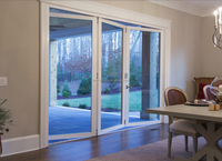 Porte accordéon en aluminium à rupture de pont thermique, double vitrage trempé, porte coulissante pliante extérieure, porte patio pliante