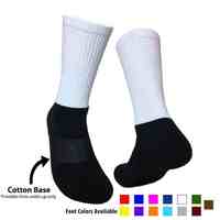 Chaussettes vierges de sport d'équipage de polyester d'impression de broderie en gros pour la sublimation