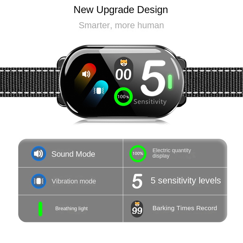 Petway New Generation Intelligent Color Screen Barking Stopper - Automatic Dog Trainer Anti-Barking