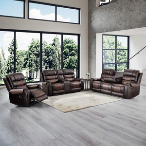 Sofás Seccionales Reclinables en Oferta, Cómodos Sofás Reclinables de Cuero, Juego de Muebles para Sala de Estar - Product Image 6
