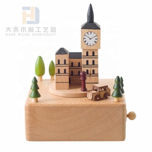 Caja de música de madera de campanario de árbol sólido de alta calidad para Navidad Regalos de madera de San Valentín Decoraciones - Product Image 5