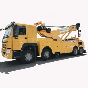 Sino Truck Howo 12 Wielen Zware Herstel Wrecker 50 Ton Rotatie Wrecker Met 25 Ton Onder Wiel-Lift