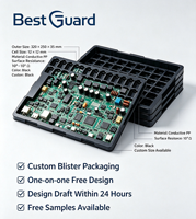 Best Guard Wholesale Custom Size Eco-Friendly Food Grade ESD Conductive Plastic Tray Anti Static Blister Packaging SMT PCB