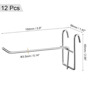 Shops Usage Metal Peg Board Display Single Straight <b>Hook</b> Set for <b>Pegboard</b> - Product Image 2