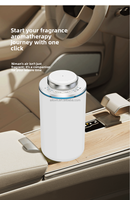 Diffuseur d'arômes de voiture en verre de luxe sans fil alimenté par USB 100 ml, lumière ambiante 7 couleurs, purificateur d'air portable à huile essentielle pour véhicule