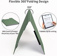 Carpeta Portapapeles A4 con Doble Clip Metálico, Textura Repujada, Plegable 360° °   Portapapeles Giratorio para Enfermería con Soporte para Bolígrafo