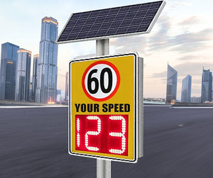 Panneau de signalisation routière LED solaire personnalisé avec détecteur de vitesse radar numérique et affichage de la limite de vitesse - Product Image 1