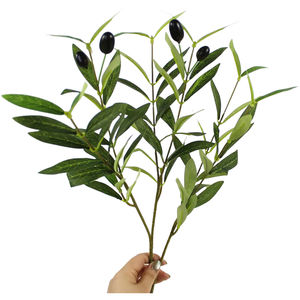 Branches d'<span class=keywords><strong>olivier</strong></span> artificielles en plastique en <span class=keywords><strong>pot</strong></span>, avec feuilles vertes et <span class=keywords><strong>tige</strong></span> de 45 cm, durables, vente en gros - Product Image 6