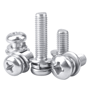 Vis à tête cylindrique en acier inoxydable 304 avec embout plat/ressort M1.6 M2 M2.5 M3 M4 M5 M6 – Combinaison de vis Sems - Product Image 1