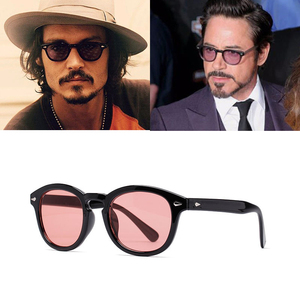 Nueva moda De <span class=keywords><strong>Johnny</strong></span> <span class=keywords><strong>Depp</strong></span> estilo gafas De Sol redondas De tinte océano lente diseño De marca parte mostrar gafas De Sol, gafas De Sol - Product Image 1