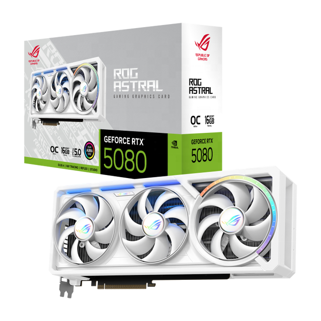 2025 New ROG Astral RTX 5080 16GB GDDR7 WHITE OC Gaming Graphics Card GPU RTX 5080 AI Computing Video Cards for Gaming PC