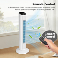 Ventilador de Torre eléctrico sin aspas para uso doméstico con luz indicadora LED Control digital Temporizador remoto para exteriores ABS 50W