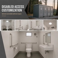 Unité de salle de bain extérieure modulaire portable en acier au design moderne personnalisé, préfabriquée, avec douche et toilettes combinées pour adultes, ventilateur d'évacuation, parcs publics