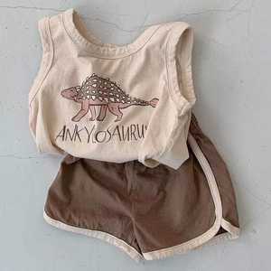 Conjunto de Ropa de Verano para Bebé con Estampado de Dinosaurio, Chaleco sin Mangas y Pantalones Cortos - Product Image 4