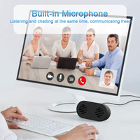 Haut-parleur d'ordinateur USB 2.1 avec microphone Haut-parleur de conférence de bureau pour ordinateur portable avec micro pour bureau à domicile intelligent et étude en ligne