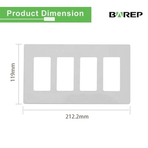 <span class=keywords><strong>Plaque</strong></span> murale <span class=keywords><strong>électrique</strong></span> Barep US UL blanche 4 modules sans vis pour interrupteur et prise - Product Image 2