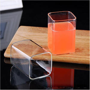 Ventes chaudes 250ml/350ml/450ml Tasses à <span class=keywords><strong>café</strong></span> et à jus/lait en verre borosilicate sans plomb carrées Verres à boire soufflés à la main - Product Image 6
