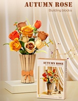 Ensemble de blocs de construction MOC Fleurs Vibrantes en gros avec vase et plantes en plastique assemblées - Jouet de construction de 566 pièces pour filles
