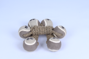 Giocattoli per cani giocattoli da masticare per animali domestici per manubri per cani corda da <span class=keywords><strong>Tennis</strong></span> zampa palla cucciolo cane denti pulizia strumento di addestramento - Product Image 2